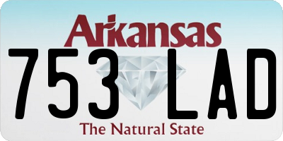 AR license plate 753LAD