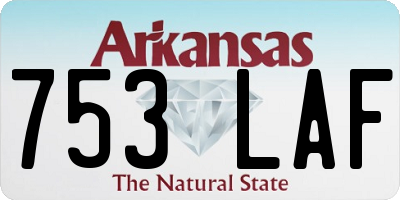 AR license plate 753LAF