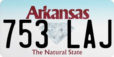 AR license plate 753LAJ