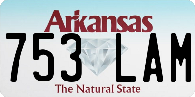 AR license plate 753LAM