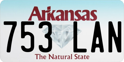 AR license plate 753LAN