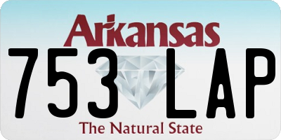 AR license plate 753LAP