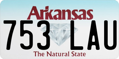 AR license plate 753LAU