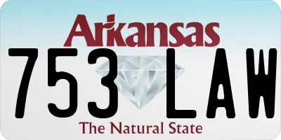 AR license plate 753LAW