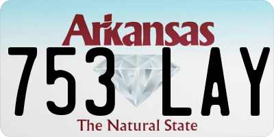 AR license plate 753LAY