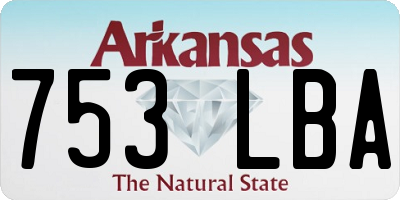 AR license plate 753LBA