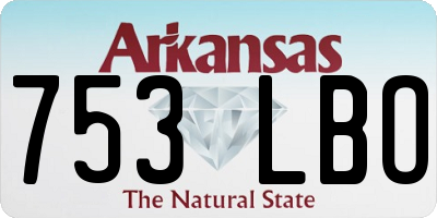 AR license plate 753LBO