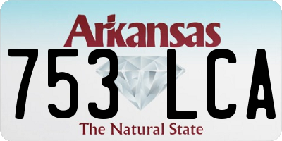 AR license plate 753LCA