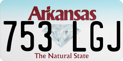 AR license plate 753LGJ