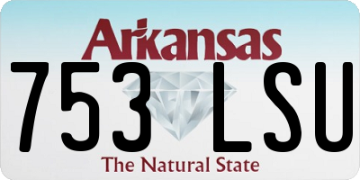 AR license plate 753LSU