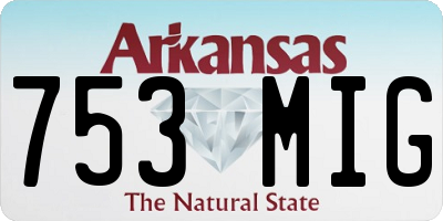 AR license plate 753MIG