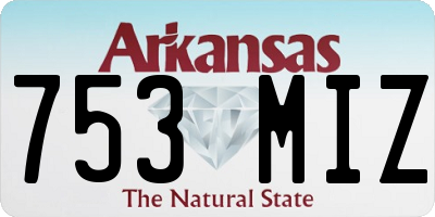 AR license plate 753MIZ