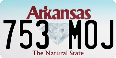 AR license plate 753MOJ