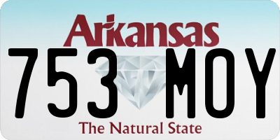 AR license plate 753MOY