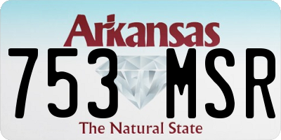 AR license plate 753MSR