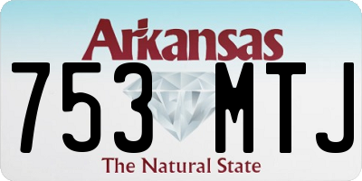 AR license plate 753MTJ