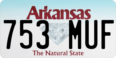 AR license plate 753MUF