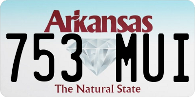 AR license plate 753MUI
