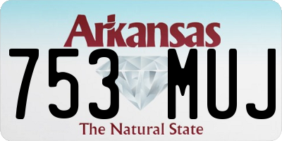 AR license plate 753MUJ