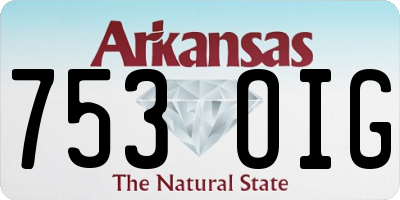 AR license plate 753OIG