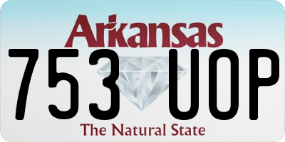 AR license plate 753UOP