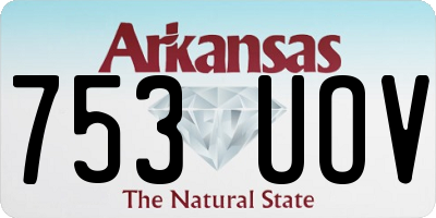 AR license plate 753UOV