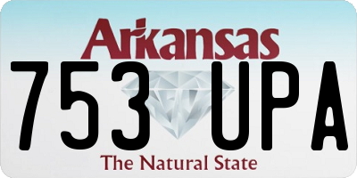 AR license plate 753UPA