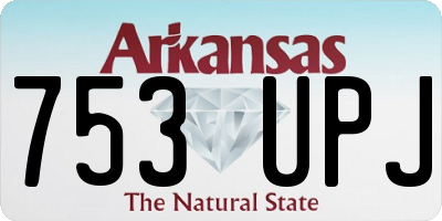AR license plate 753UPJ