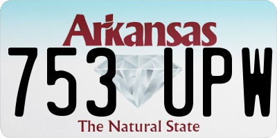 AR license plate 753UPW