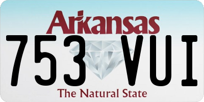 AR license plate 753VUI