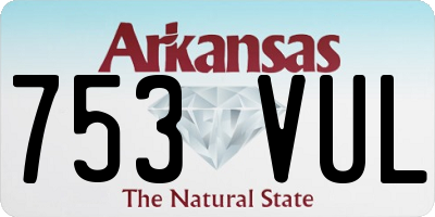 AR license plate 753VUL