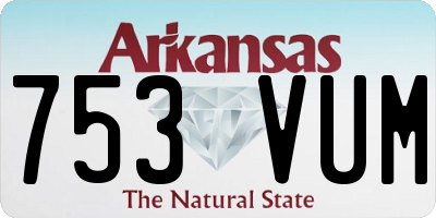 AR license plate 753VUM