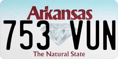 AR license plate 753VUN