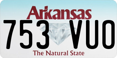 AR license plate 753VUO