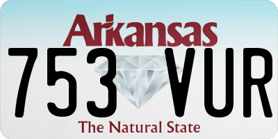 AR license plate 753VUR