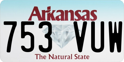 AR license plate 753VUW