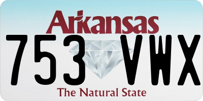 AR license plate 753VWX