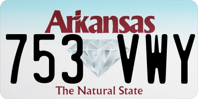 AR license plate 753VWY