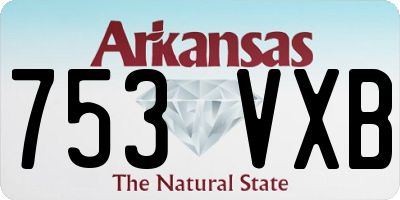 AR license plate 753VXB