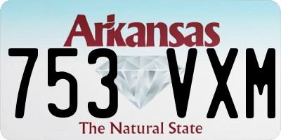AR license plate 753VXM