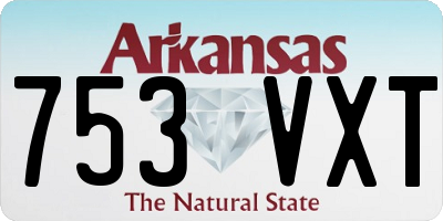 AR license plate 753VXT