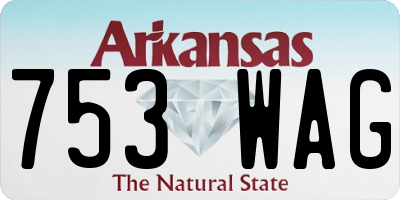 AR license plate 753WAG