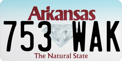 AR license plate 753WAK