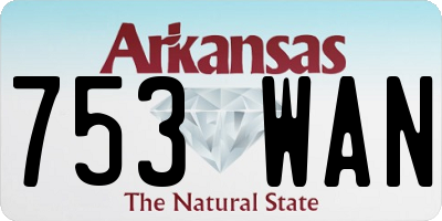 AR license plate 753WAN