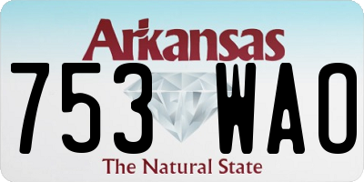 AR license plate 753WAO