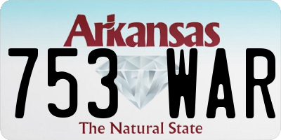AR license plate 753WAR