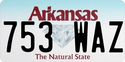 AR license plate 753WAZ