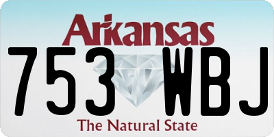 AR license plate 753WBJ