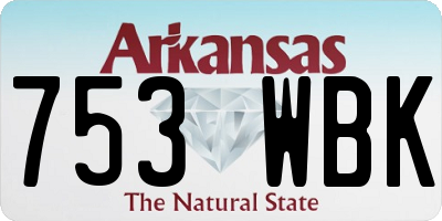 AR license plate 753WBK