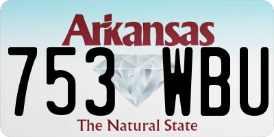 AR license plate 753WBU